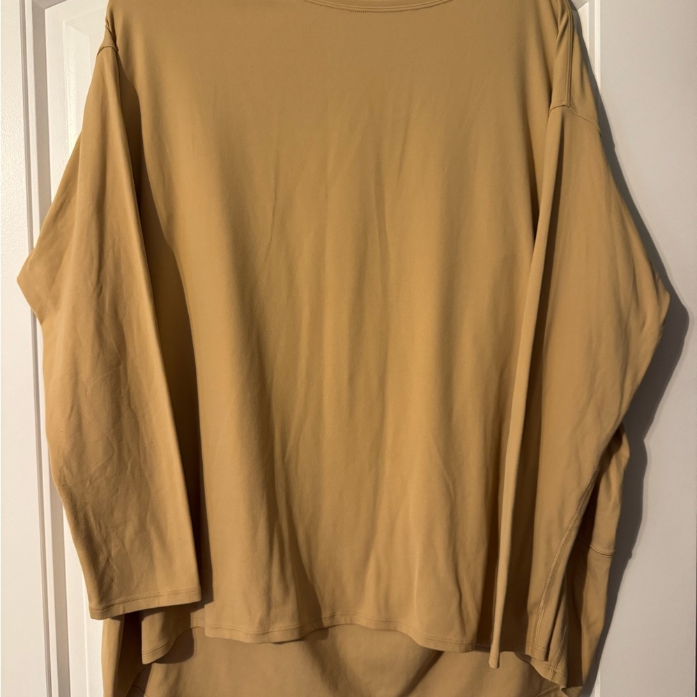 lululemon Back in Action athletica Tan Long Sleeve Top Size 12